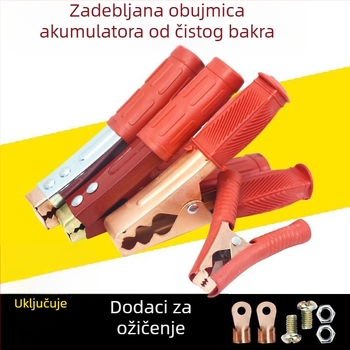 Klemovi za bateriju automobila s debelim bakrenim vrhovima, velike aligator klipse za punjenje