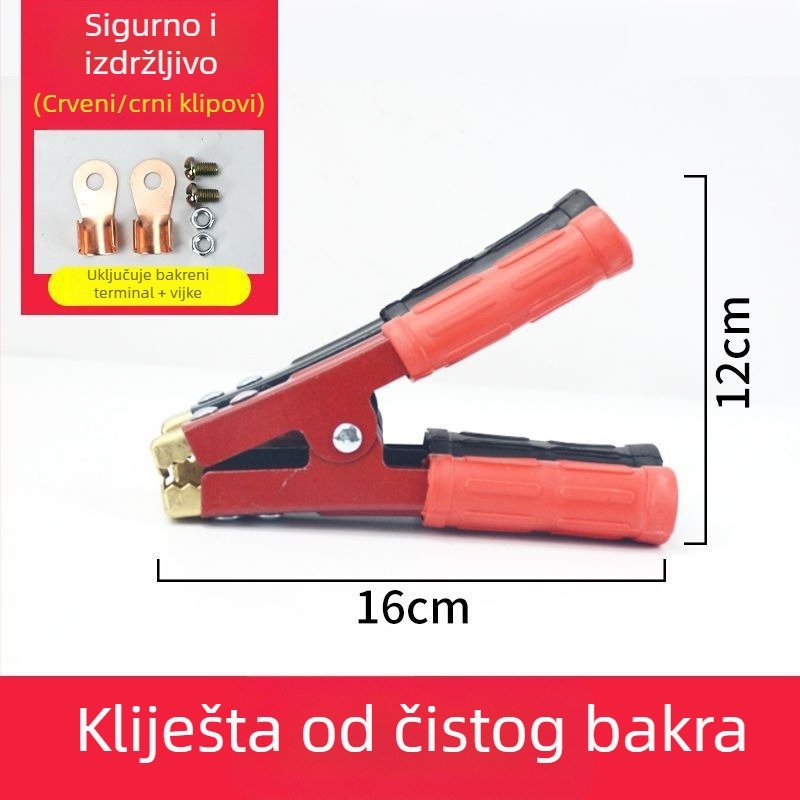 Klemovi za bateriju automobila s debelim bakrenim vrhovima, velike aligator klipse za punjenje