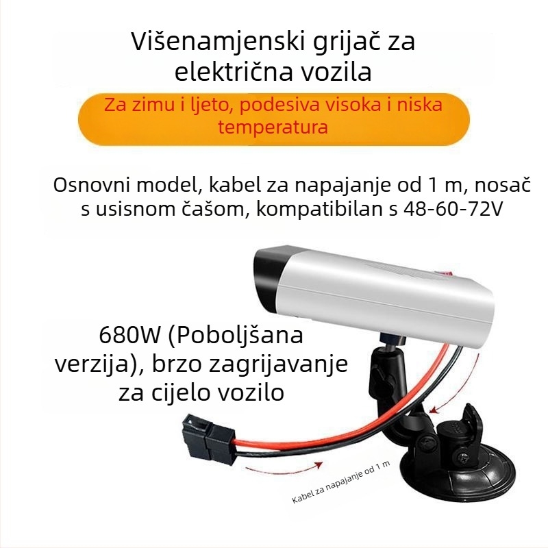 Električni grijač vozila, defroster za tricikle i četverokotače, grijanje, odmrzavanje i odmagljivanje