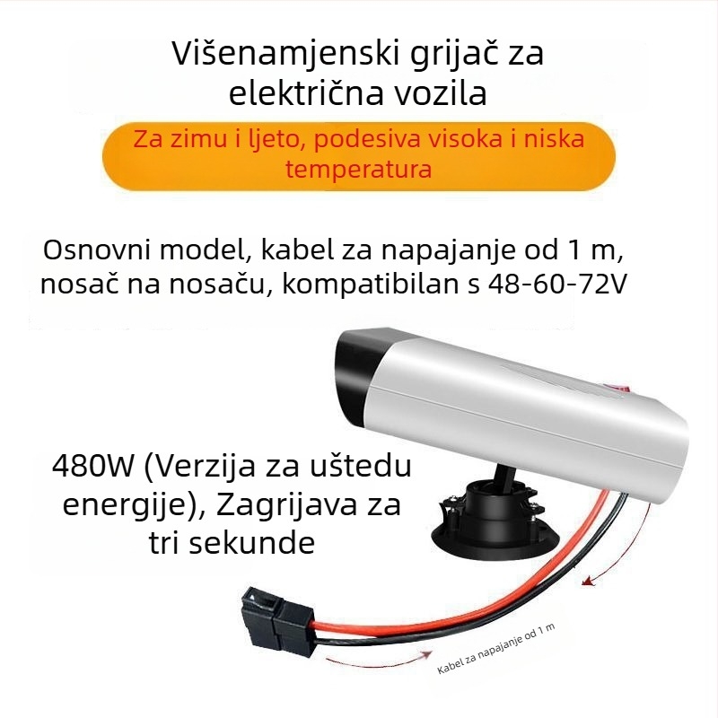 Električni grijač vozila, defroster za tricikle i četverokotače, grijanje, odmrzavanje i odmagljivanje