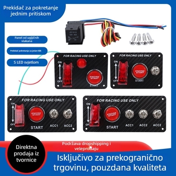 Univerzalni automobilni prekidač za paljenje s jednim klikom i LED indikatorom, 12V