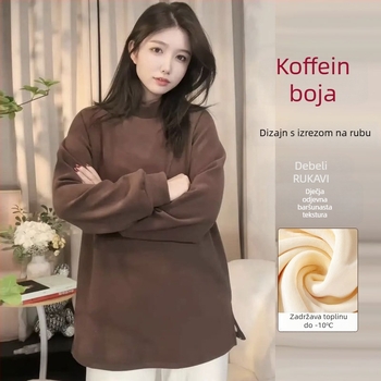 Heart and God ženski pulover s raglan rukavima, okrugli izrez, srednje duljine, De Velvet tkanina, regenerirana celuloza 50–70%, akril <30%