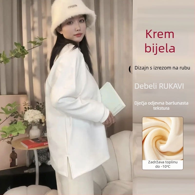 Heart and God ženski pulover s raglan rukavima, okrugli izrez, srednje duljine, De Velvet tkanina, regenerirana celuloza 50–70%, akril <30%