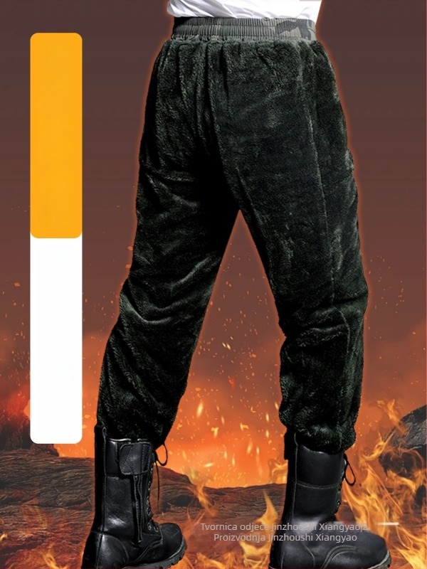 Muške zimske radne hlače s fleec podstavom, kamuflažni uzorak, elastan pojas, izdržljive, višestruke džepove