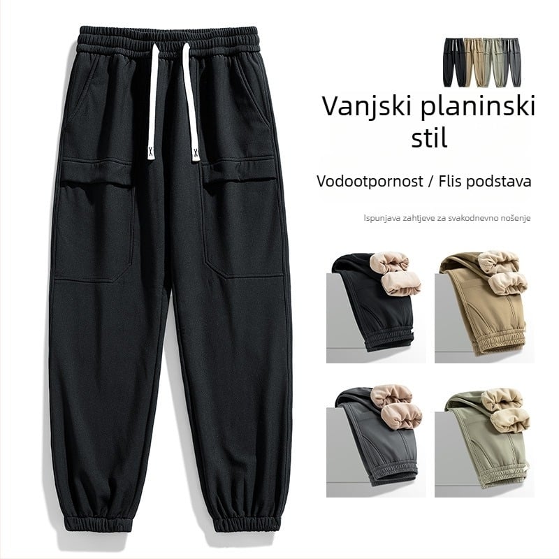 Muške zimske softshell hlače s fleece podstavom, vodootporne, otporne na vjetar, otporne na habanje i odvode vlagu za outdoor rad i sport