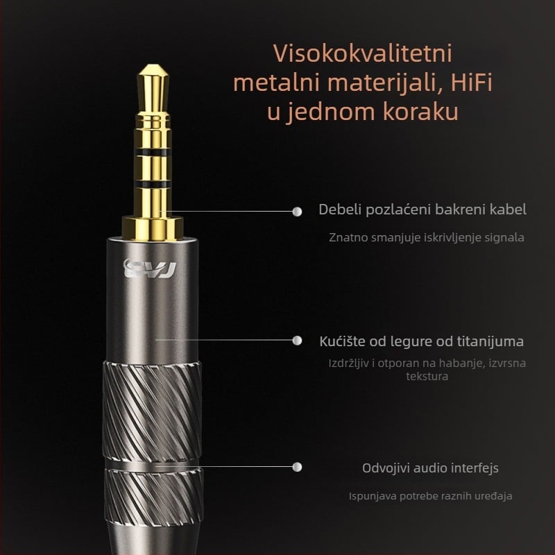 Kabl za slušalice s zamjenjivim konektorom, 4.4 mm balansirani / 3.5 mm nebalansirani, bakar bez kisika, MMCX konektor 0,78 mm, SGS certificirano