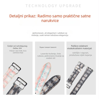 Golden Glow Kožna narukvica s brzim oslobađanjem, zamjenska za Apple Watch, Samsung i Huawei — kopča s iglom