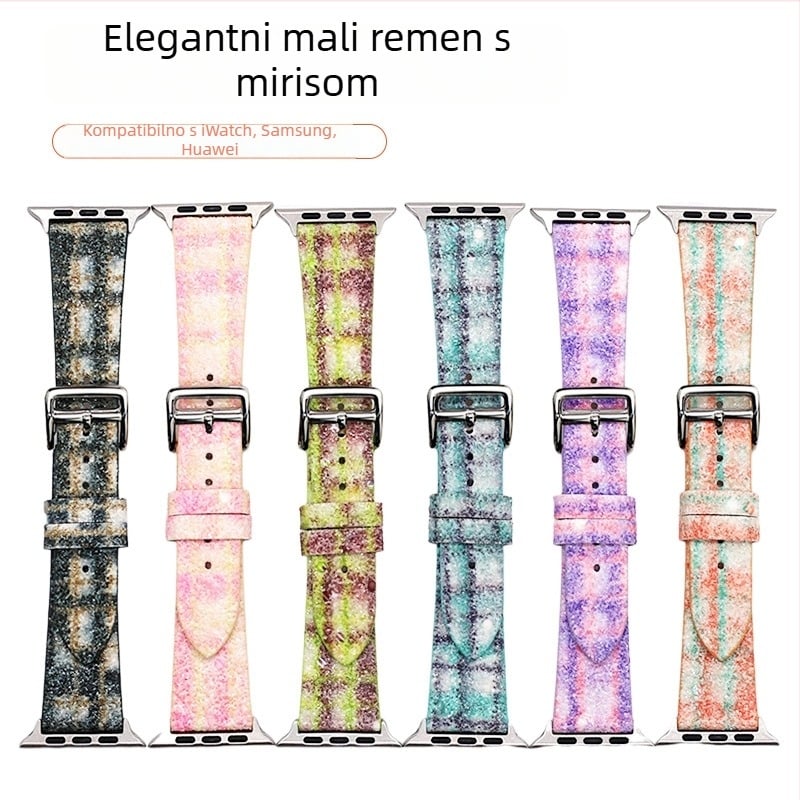Golden Glow Kožna narukvica s brzim oslobađanjem, zamjenska za Apple Watch, Samsung i Huawei — kopča s iglom