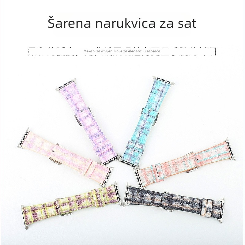 Golden Glow Kožna narukvica s brzim oslobađanjem, zamjenska za Apple Watch, Samsung i Huawei — kopča s iglom