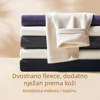 Muške akrilne termalne hlače s flis podstavom, debele i tople, antibakterijske, uski kroj za zimu