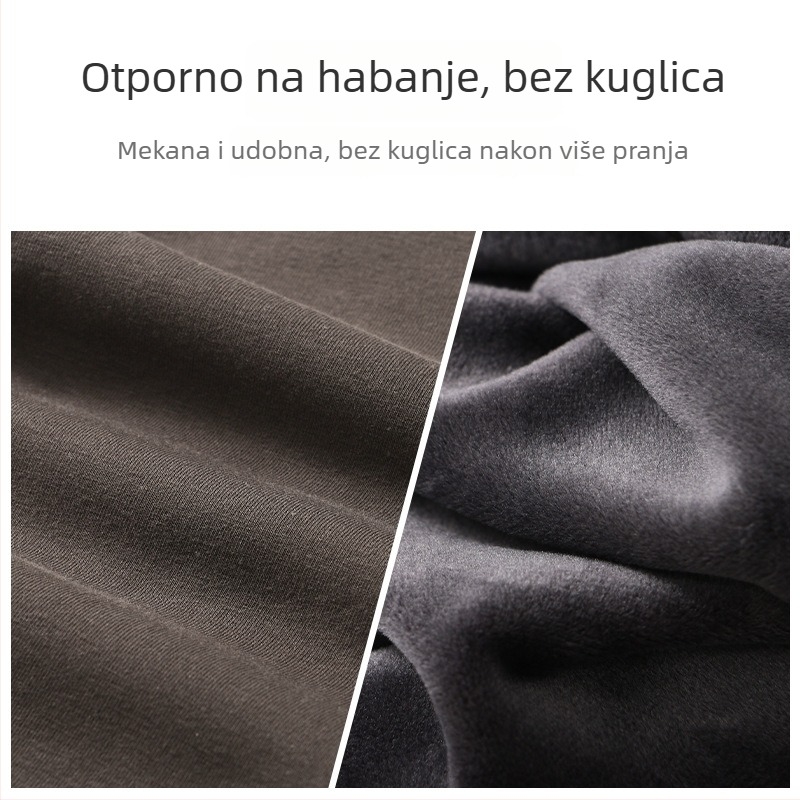 Muške hlače s flisom iznutra, tople, pamuk, ekstra debeli 301-350 g/m², veluru podstava, bez šavova, za mlade muškarce