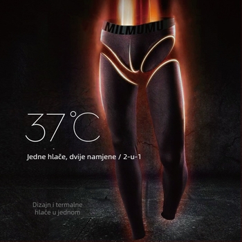Muške pamukne termalne tajice za jesen, cropped, uska kroj, jednodjelni sloj, 92% pamuka, srednja debljina 181–200 g/m²