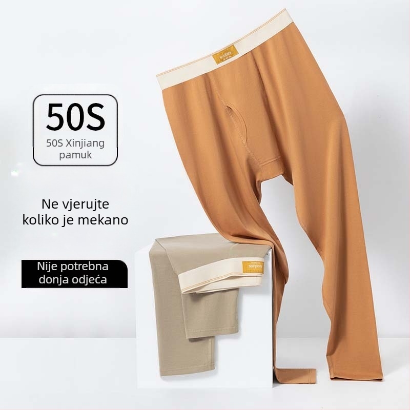 Muške termalne hlače od pamuka s antistatickim i antibakterijskim svojstvima, jednodjelne, 95–100% pamuka