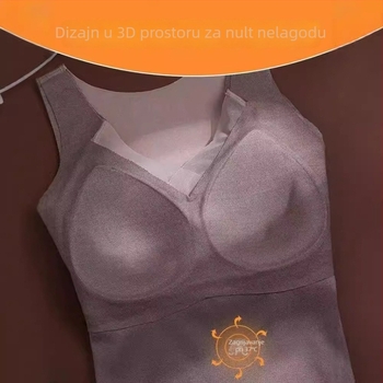 Termalna vesta s integriranom košaricom i jastučićem za prsa, fleec podstava, dvostruki sloj, akril 70–80%