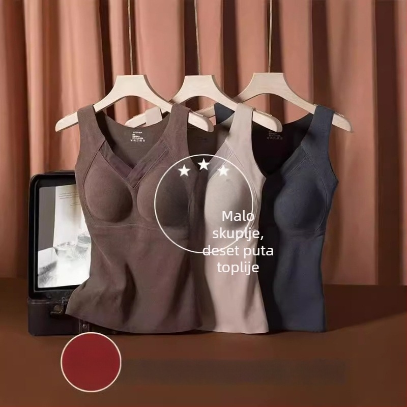 Termalna vesta s integriranom košaricom i jastučićem za prsa, fleec podstava, dvostruki sloj, akril 70–80%