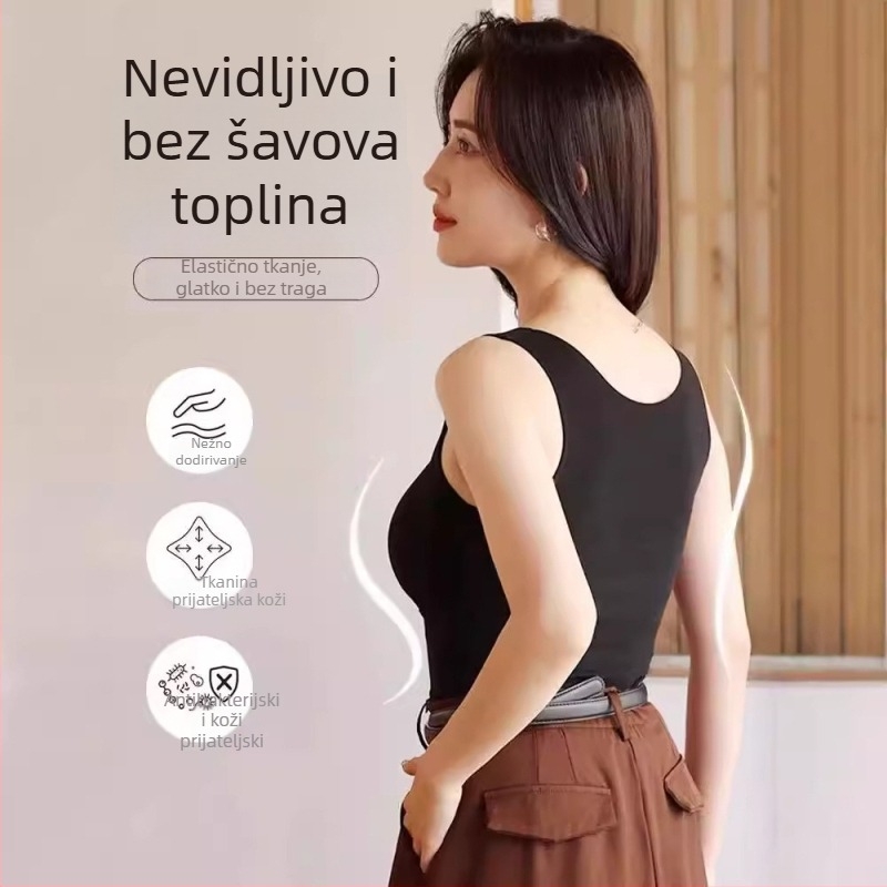 Termalna vesta s integriranom košaricom i jastučićem za prsa, fleec podstava, dvostruki sloj, akril 70–80%