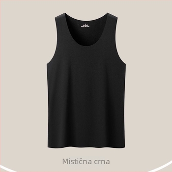 Muški bezrukavni modalni prsluk s Y linijom, okrugli ovratnik, 90–95% modal vlakna, srednje gustoće, prozračan, casual stil