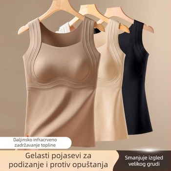 Ženska termo vest s kapuljom i integriranim grudnjakom, najlon, oblikovanje tijela i toplina