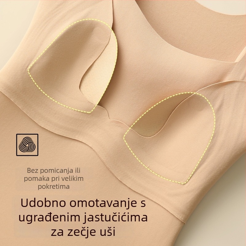 Ženska termo vest s kapuljom i integriranim grudnjakom, najlon, oblikovanje tijela i toplina