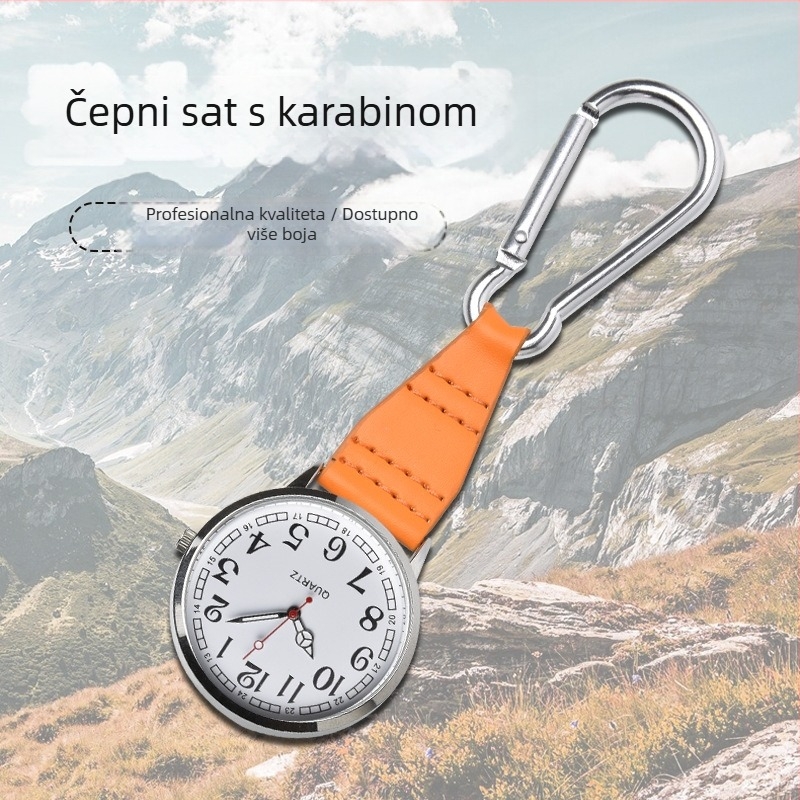 Sat s karabinerom za putovanja, višebojni ključ-čvor, kvarcni pogon SL68, staklo od kvarca, kućište od legure, vodootpornost, personalizacija logotipa