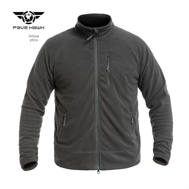 Bone Frog polar fleece kardigan za muškarce, jednobojni, topao, za zimu i jesen