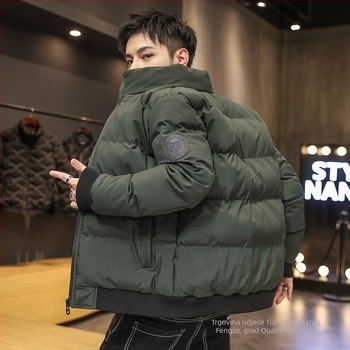 Muška zimska pamučna jakna s debelim punjenjem, velika veličina M-8XL, korejski stil, jednobojna, casual, stojeći ovratnik
