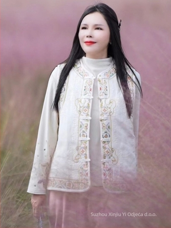 Ženska pamučna vest s punjenjem od pamuka, okrugli ovratnik, jednoradno kopčanje, kineski stil retro