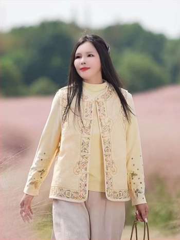 Ženska pamučna vest s punjenjem od pamuka, okrugli ovratnik, jednoradno kopčanje, kineski stil retro