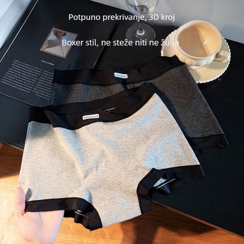 Ženske bokserice od pamuka sa srednjim strukom, 2025 novi model, bez šavova, antibakterijska prepona