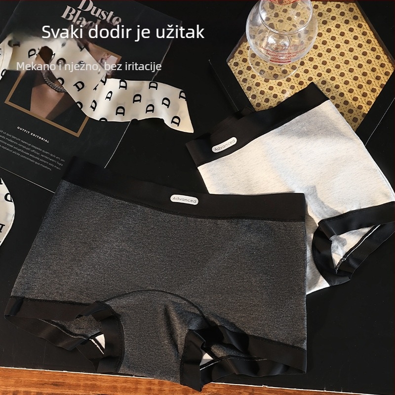 Ženske pamukaste bokserice s srednjim pojasom, bezšivne, antibakterijska prepona