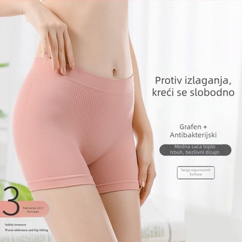 Najlon bezšivni donji veš s srednjim strukom, glatka tkanina, jednobojni uzorak, podstava od viskoze u području prepona