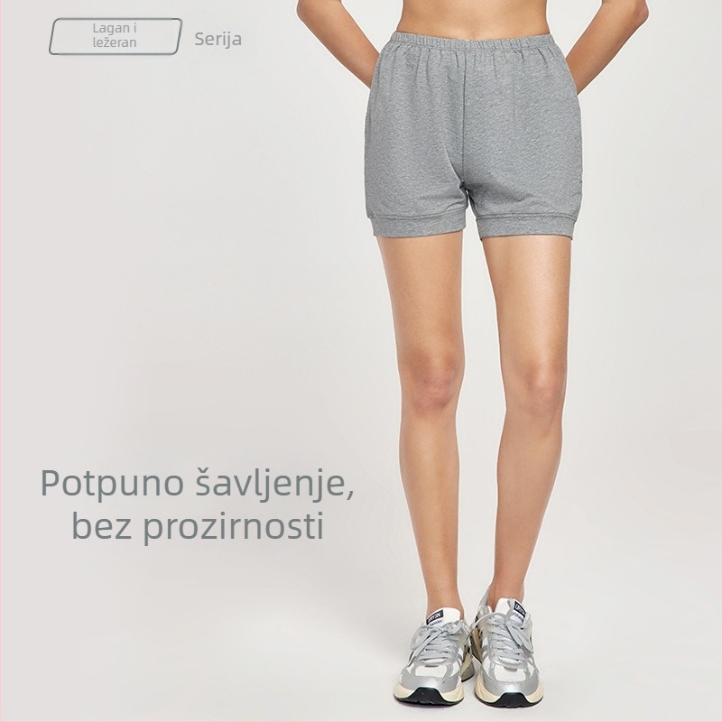 Ženske Iyengar joga šorceve - Anti-Exposure, 40-count twill pamuk, 94% pamuk 6% elastan, Anyang karirano