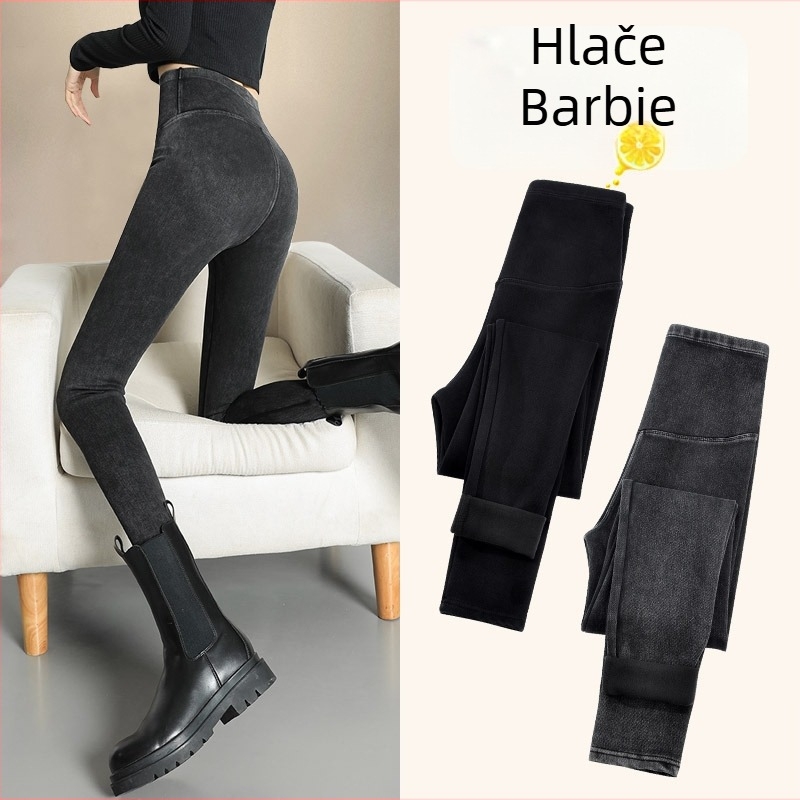 Ženske džins legging Barbie s podstavom, visokim pojasom, oblikuje trup i podiže bokove, uske hlače za jogu u stilu olovke