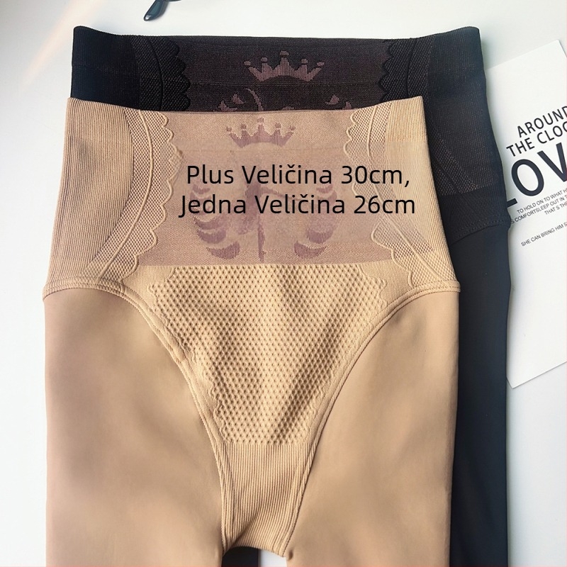 Najlon čarape za žene - visoki pojas za podizanje bokova, tanke, jednobojne