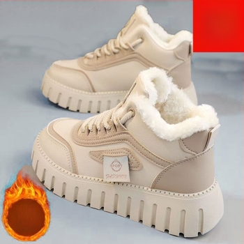 Ženske zimske patike za sport i casual nošenje, visokog kroja do gležnja, s fleece unutrašnjom, sintetička koža, vezanje, ravni potplat