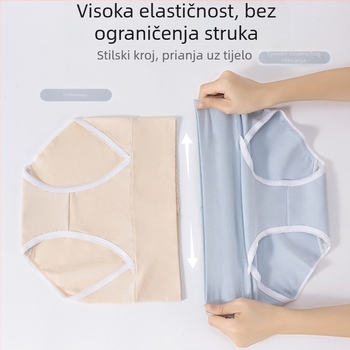Plus-size ženske gaćice od pamuka s antibakterijskom preponom, visokim strukom, visokim izrezom, trokutastog kroja