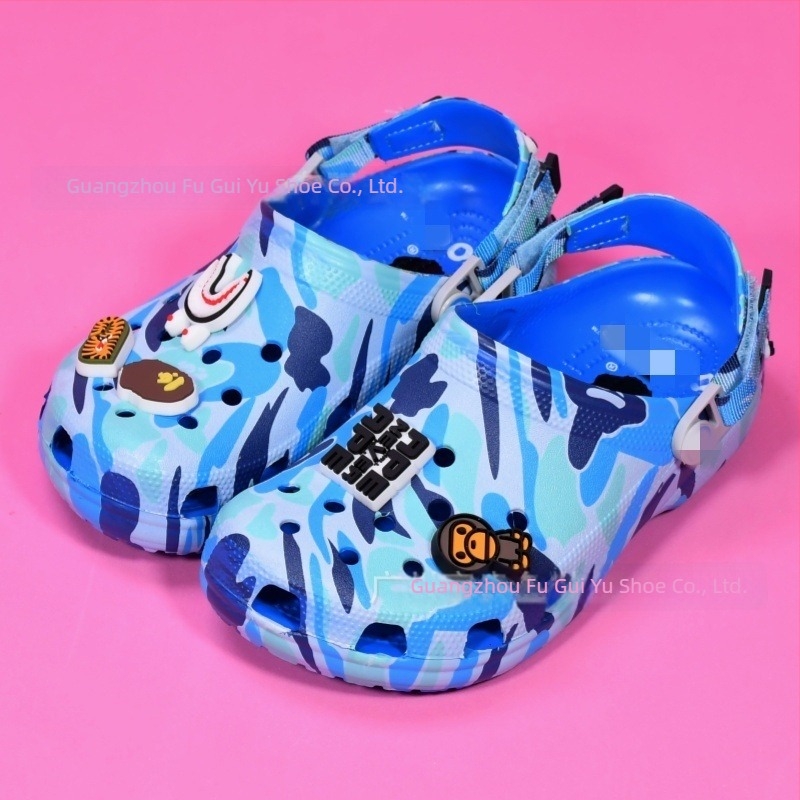 Unisex EVA Clogs s kamuflažom glave majmuna, protuklizna potplata, Cartoon Paradise stil, proljeće 2025