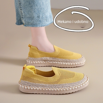 Ženske platnene tenisice u pekinškom stilu, ljetne mrežaste, slip-on, ravna mekana potplat, veličina 34