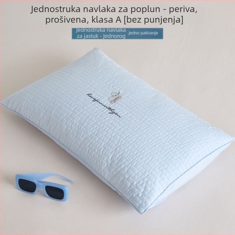 Navlaka za jastuk od pamuka, klase A, kvilting s prešivanjem, bez unutarnje punjenja; uklonjiva i periva; izrađena od čistog pamuka