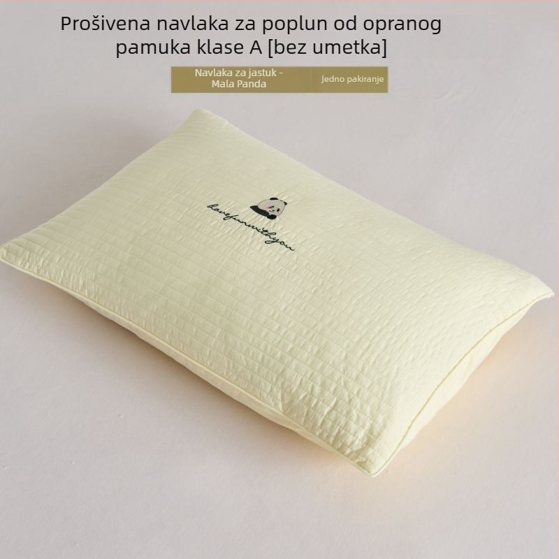 Navlaka za jastuk od pamuka, klase A, kvilting s prešivanjem, bez unutarnje punjenja; uklonjiva i periva; izrađena od čistog pamuka
