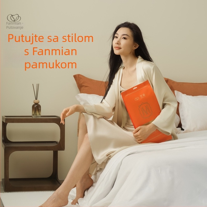 Jednokratni set posteljine – četverodijelni set za putovanja i hotele, 100% pamuk, marka Sometimes