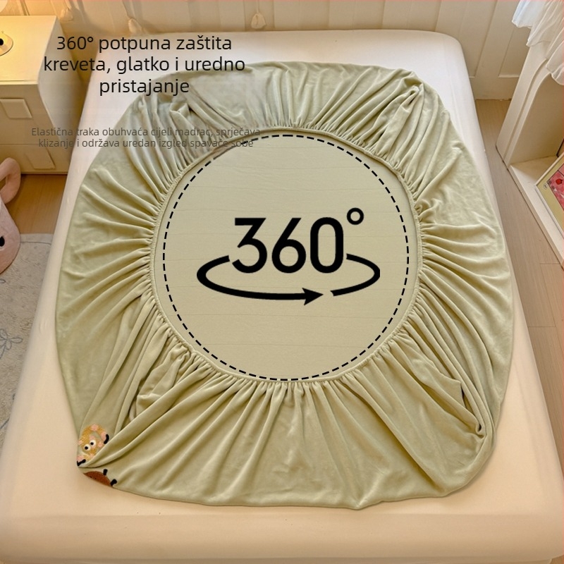 Prekrivač za krevet od velura, 3-djelni set, izšiven, reaktivno bojanje, moderan minimalistički stil
