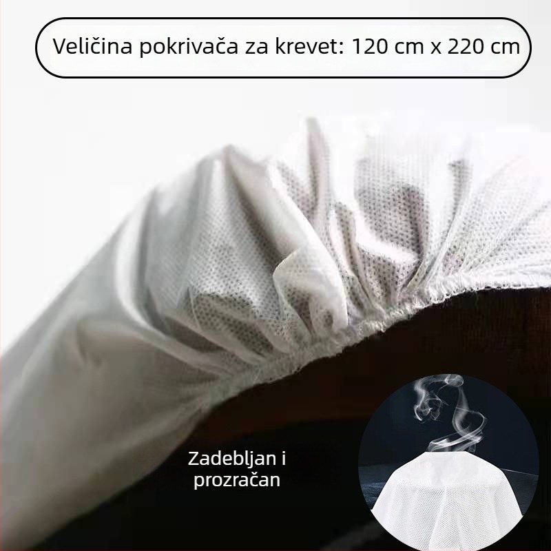 Jednokratna posteljina od netkanog materijala za kozmetičke i masažne stolove, s otvorima, prozračna i vodootporna, s elastičnim kutovima