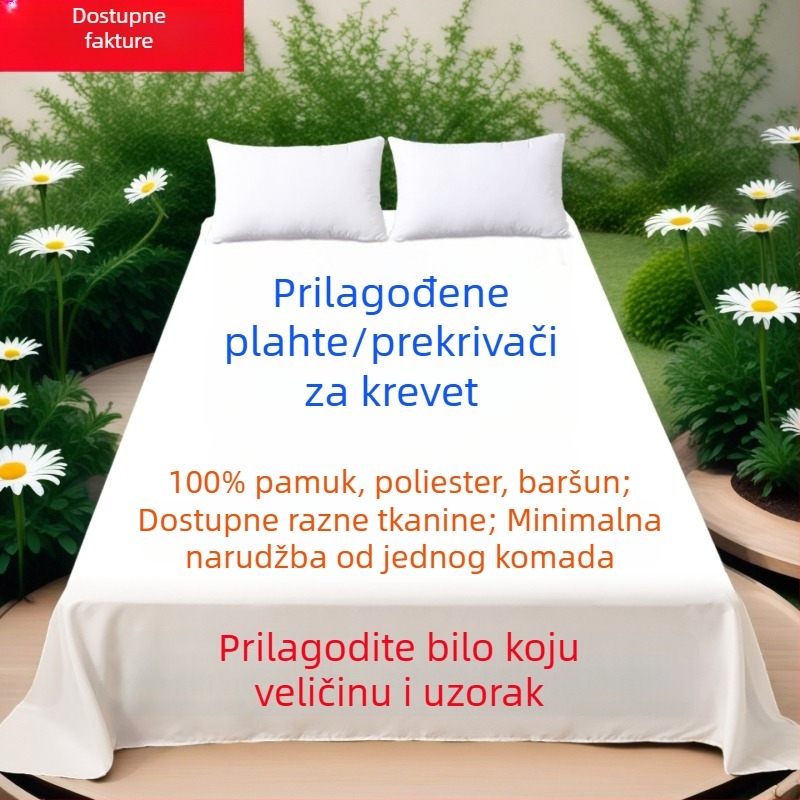 Krevetni list po narudbi za studenski dom s motivom crtića, 100% pamuk, zaštitni madrac
