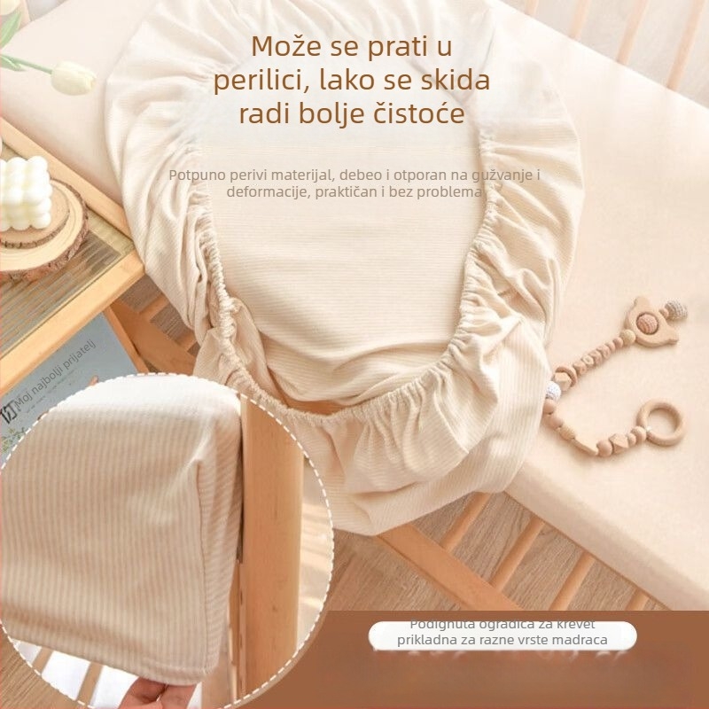Prilagođeni fit ležaj za dječju kolijevku od šarenog pamuka, 100% pamuk, Klasa A, za novorođenčad i djecu, navlaka za madrac vrtić