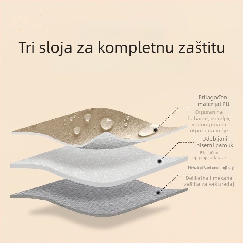 Haomo PU torbica za prijenosno računalo s unutarnjom podstavom — gradski minimalistički stil, prozračna i vodootporna, ultra lagana i otporna na habanje, podstava od poliestera, proljeće 2025