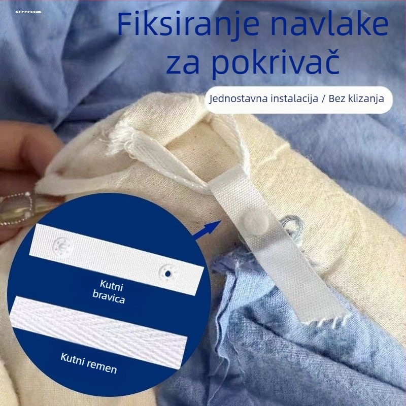 Navlaka za deku s četiri ugla sigurnosne trake, plosne pamučne trake, Pima pamuk, tie-dye otisak, moderni minimalistički stil