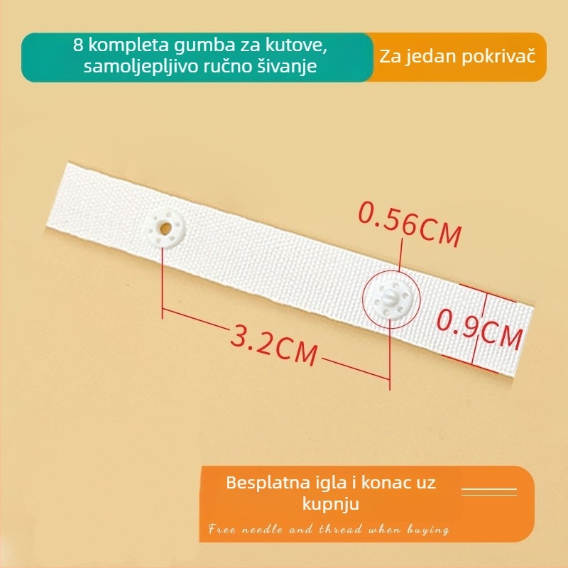 Navlaka za deku s četiri ugla sigurnosne trake, plosne pamučne trake, Pima pamuk, tie-dye otisak, moderni minimalistički stil