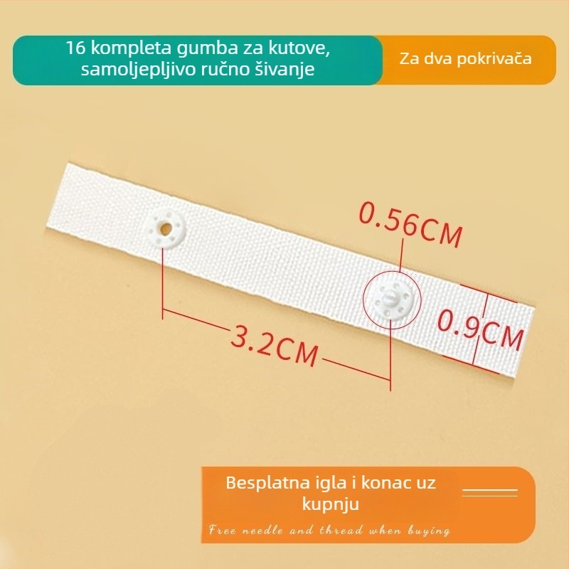 Navlaka za deku s četiri ugla sigurnosne trake, plosne pamučne trake, Pima pamuk, tie-dye otisak, moderni minimalistički stil