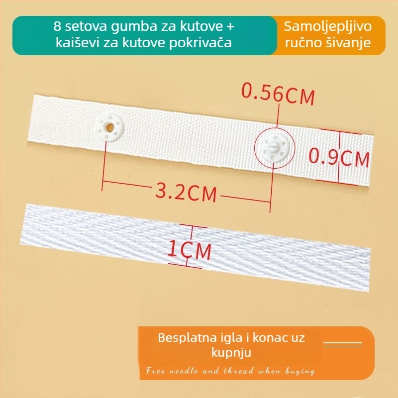 Navlaka za deku s četiri ugla sigurnosne trake, plosne pamučne trake, Pima pamuk, tie-dye otisak, moderni minimalistički stil